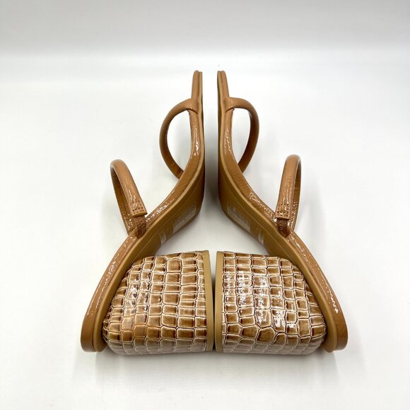 Dolce Vita Womens Size 8.5 Brown Croc Gator Heel Minimalist Sandals Heels - Picture 8 of 14